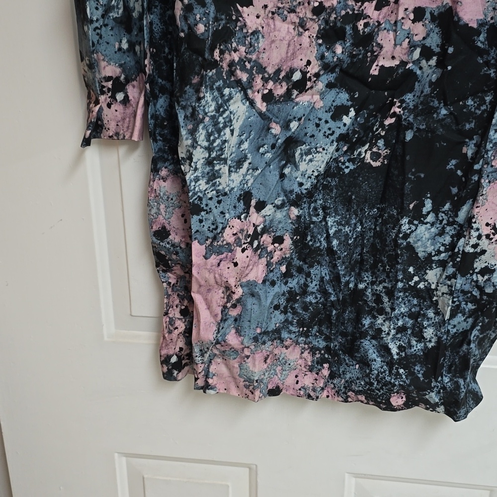COS Women's Paint Splatter Dress Black/Blue/Purple Long Sleeve W/ Pockets - Picture 8 of 10